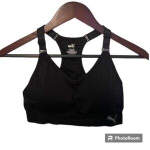 Lot of 3 Puma Racerback Sports Bra (Black Gray White) Large - Adjustable Straps